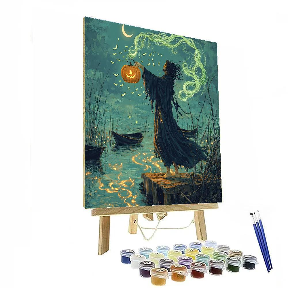 Lantern Keeper Of The Spooky Hollow Marsh Paint by numbers kits