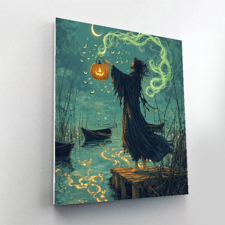Lantern Keeper Of The Spooky Hollow Marsh Paint by numbers kits