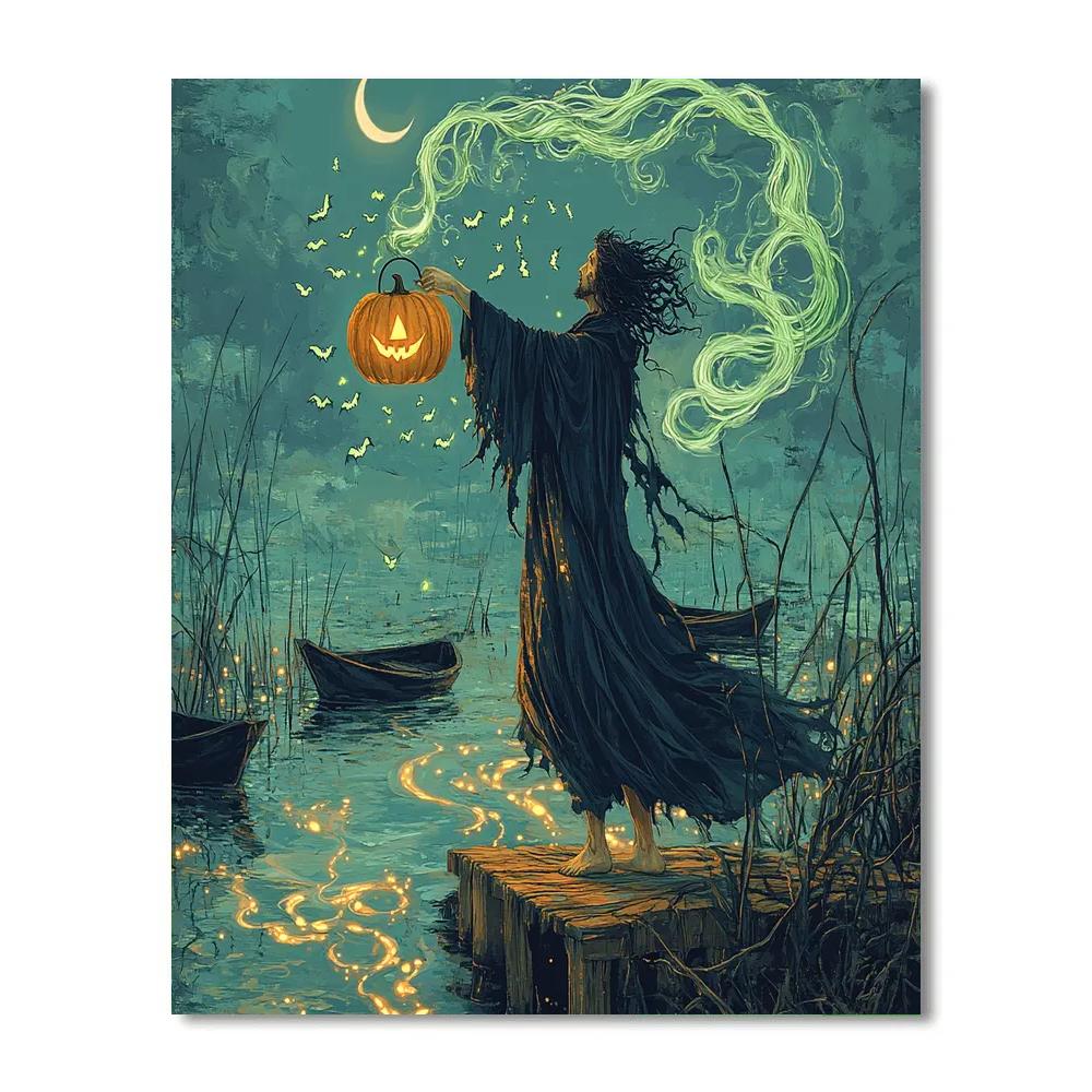 Lantern Keeper Of The Spooky Hollow Marsh Paint by numbers kits