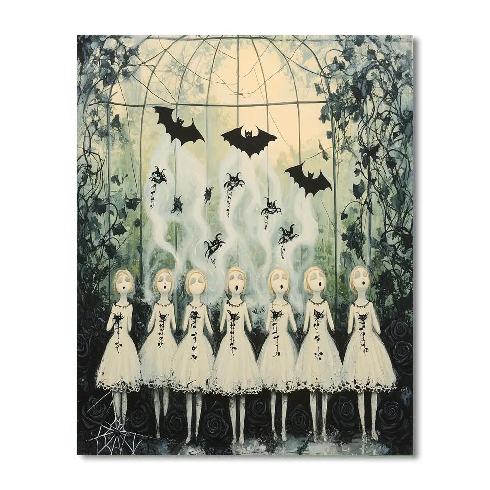 Porcelain Choir In The Old Conservatory Haunted paint by color