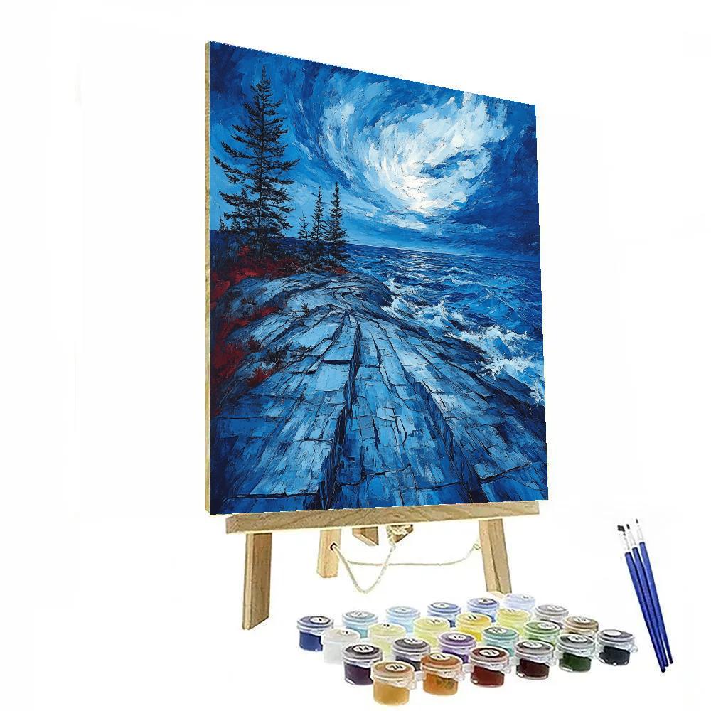 Arthur Lismer Inspired Gale Over Granite Bay Painting by numbers kit