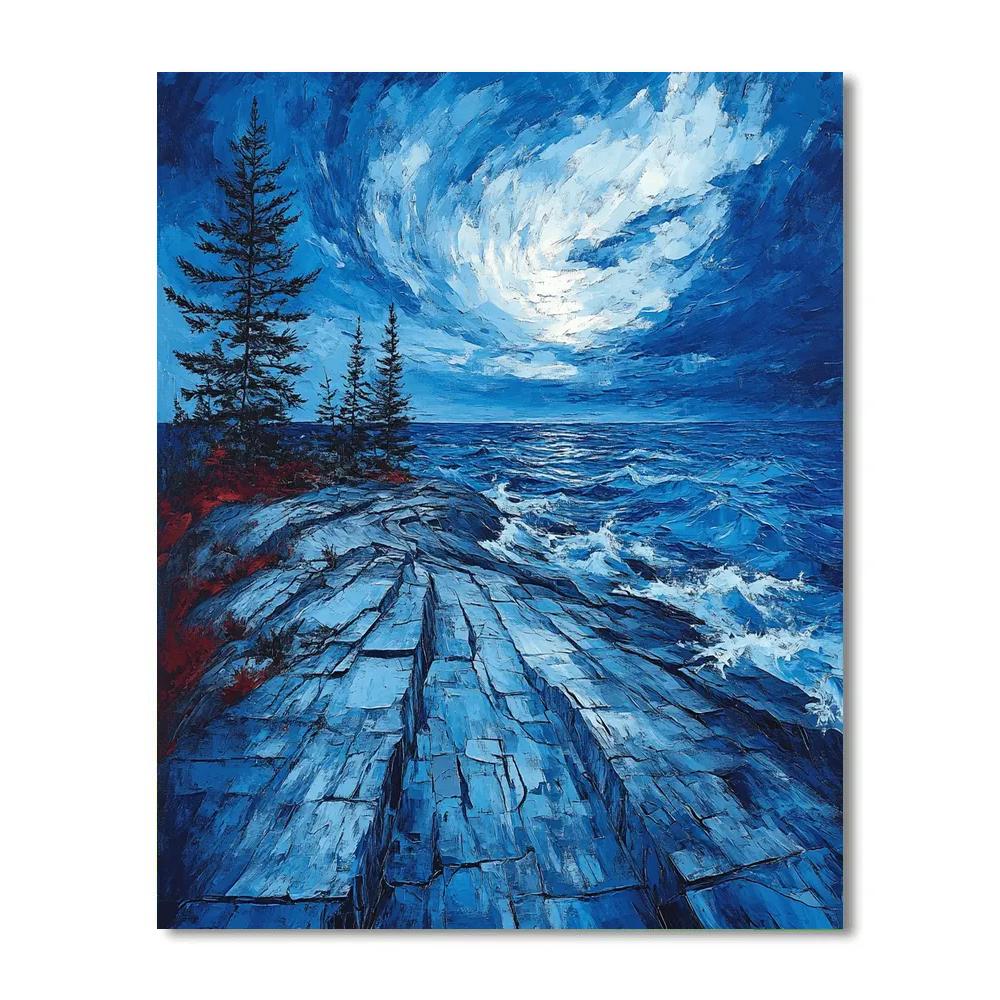 Arthur Lismer Inspired Gale Over Granite Bay Painting by numbers kit