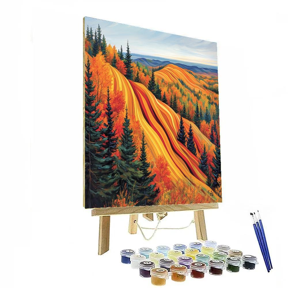A.Y. Jackson Inspired Algoma Autumn Ridge paint by numbers