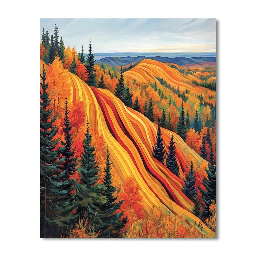 A.Y. Jackson Inspired Algoma Autumn Ridge paint by numbers