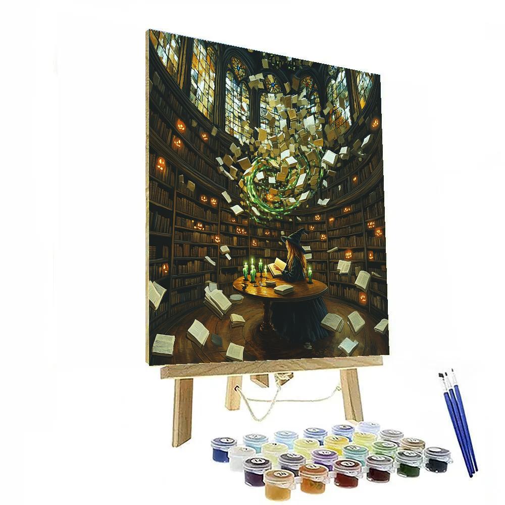 Grim Library Halloween Edition Painting by numbers kit