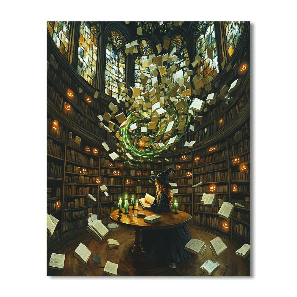 Grim Library Halloween Edition Painting by numbers kit