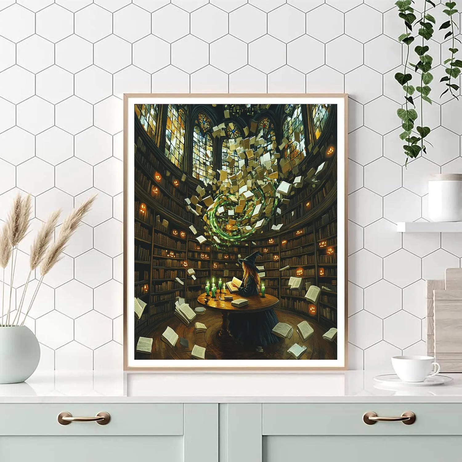 Grim Library Halloween Edition Painting by numbers kit