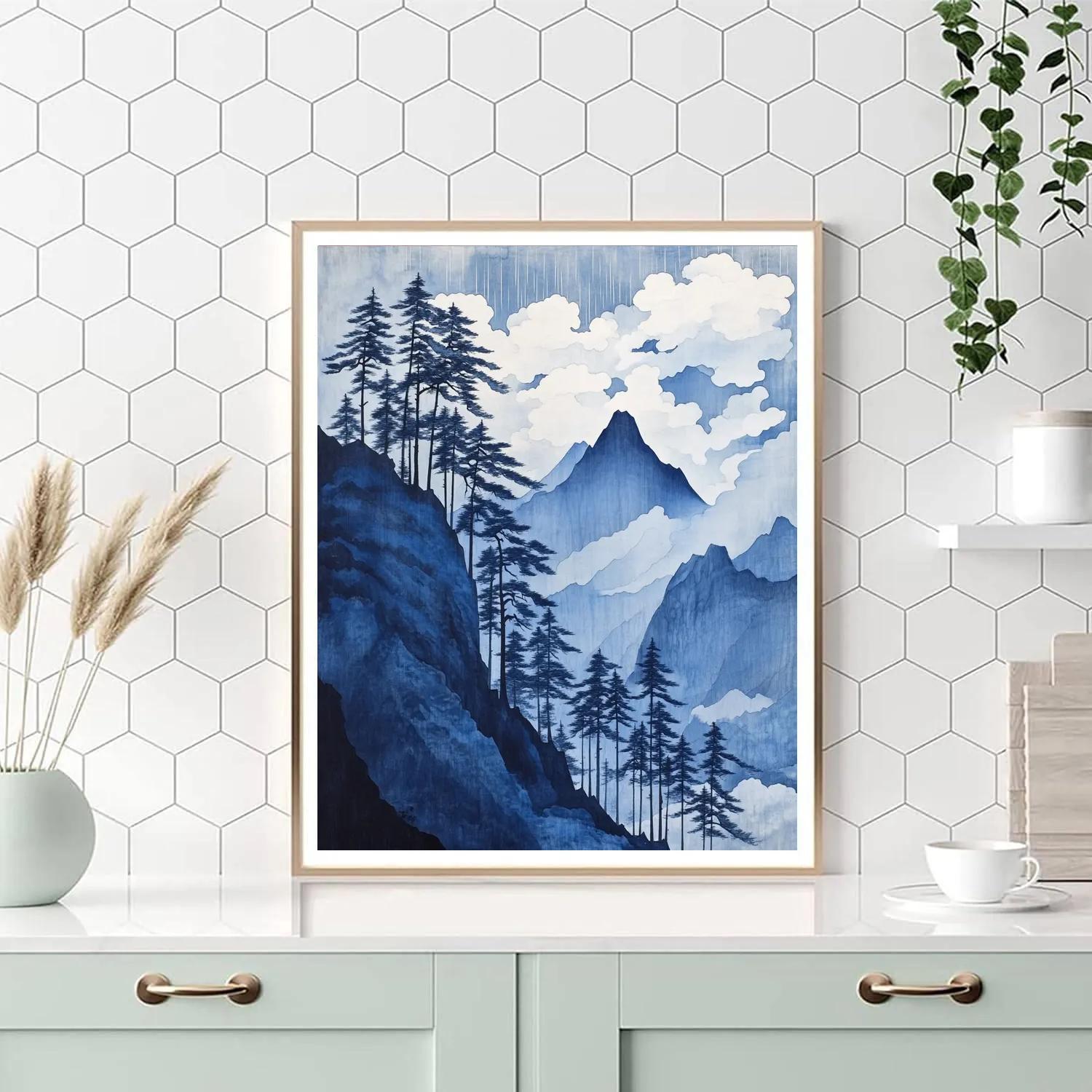 Hokusai Inspired Storm Over Mountain Forest Painting by numbers kit