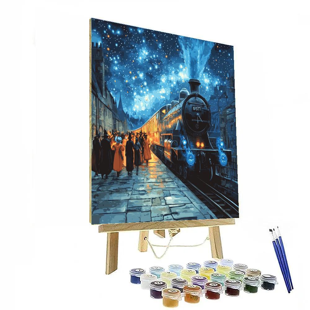 Spooky Astral Train At Platform Thirteen paint by number