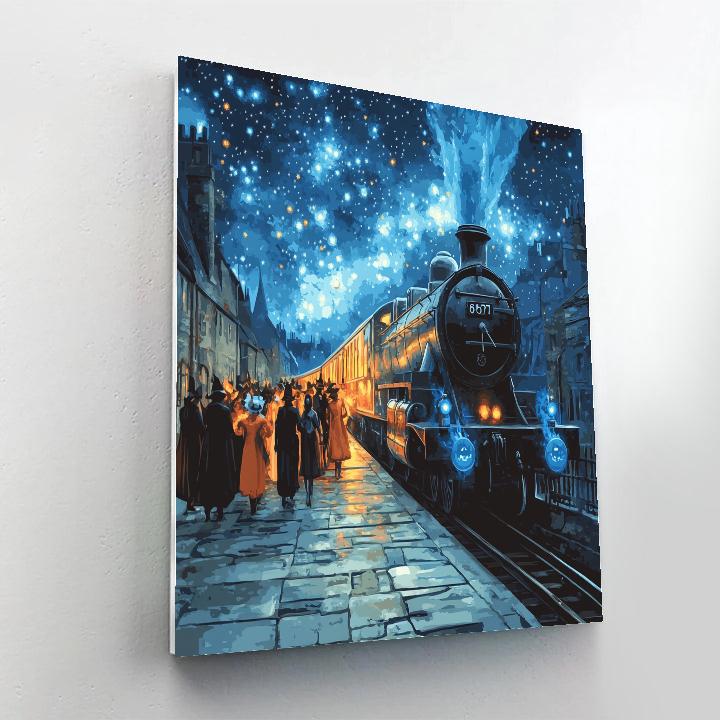Spooky Astral Train At Platform Thirteen paint by number