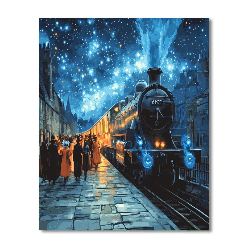 Spooky Astral Train At Platform Thirteen paint by number