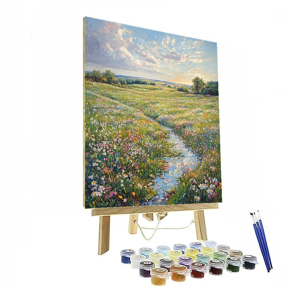 Claude Monet Inspired Spring Meadow After Rain DIY paint by numbers
