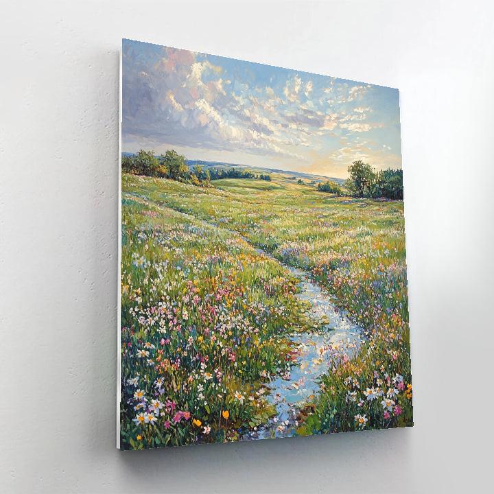Claude Monet Inspired Spring Meadow After Rain DIY paint by numbers