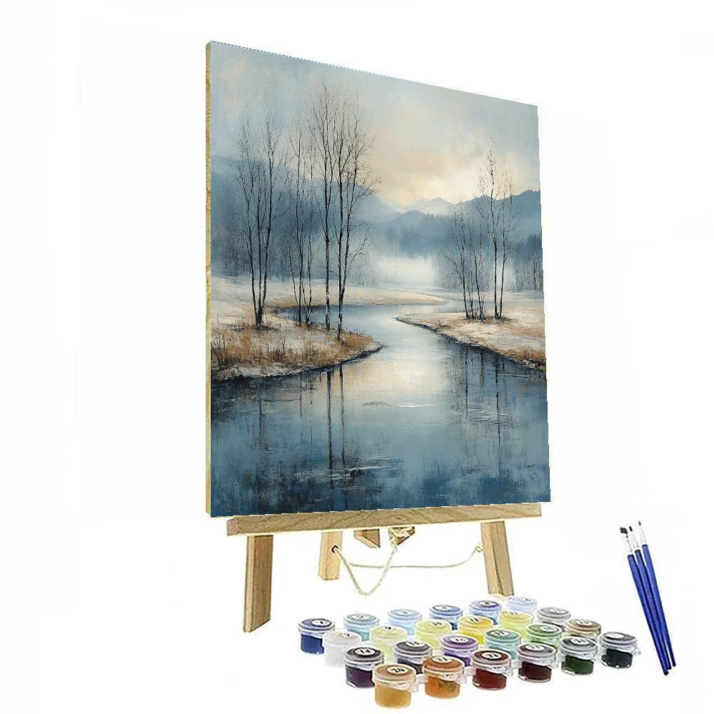 Claude Monet Inspired Winter River Haze Painting by numbers kit