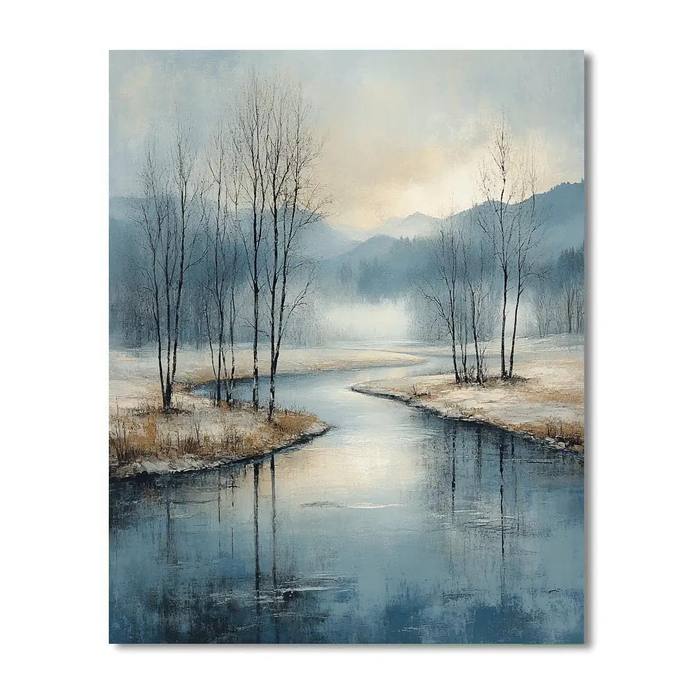 Claude Monet Inspired Winter River Haze Painting by numbers kit