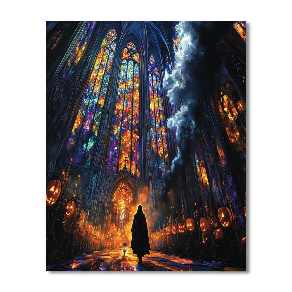 Cathedral Of Halloween Glass And Smoke paint by color
