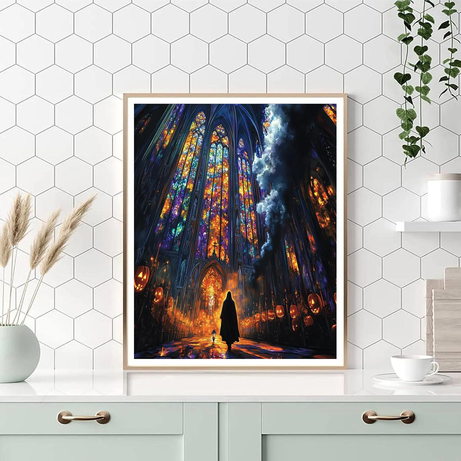 Cathedral Of Halloween Glass And Smoke paint by color