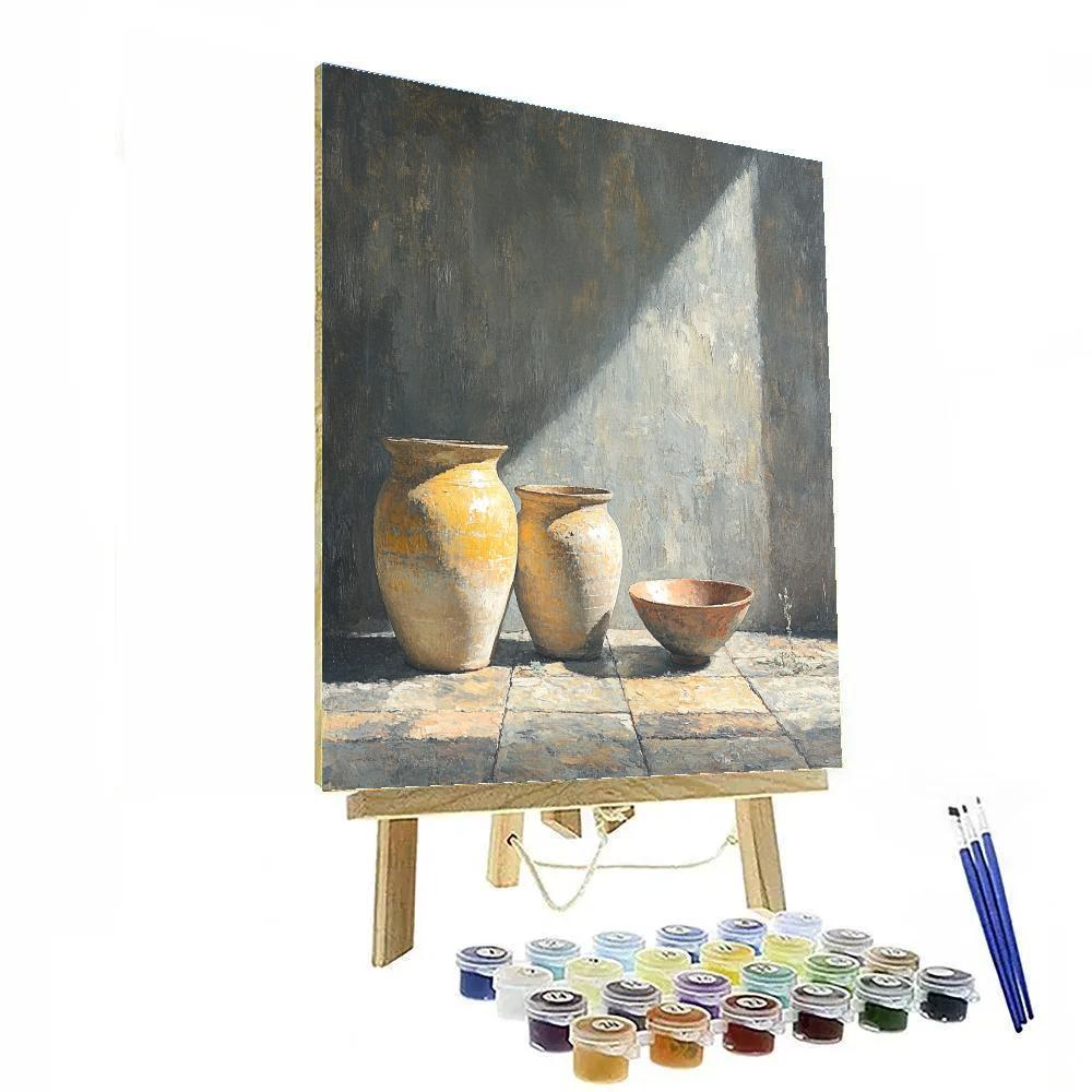 Diego Velazquez Inspired Ceramic Water Jars In Morning Haze Painting by numbers kit
