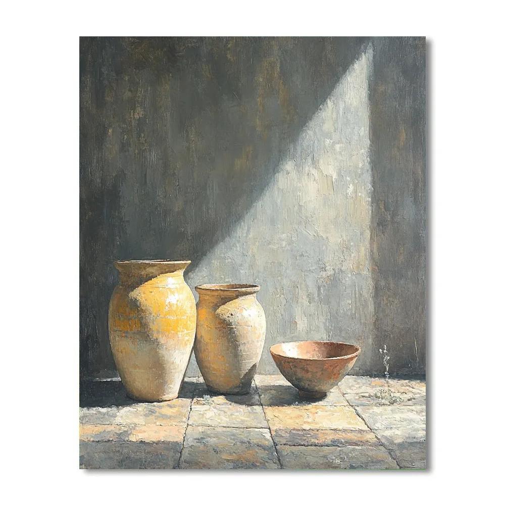 Diego Velazquez Inspired Ceramic Water Jars In Morning Haze Painting by numbers kit