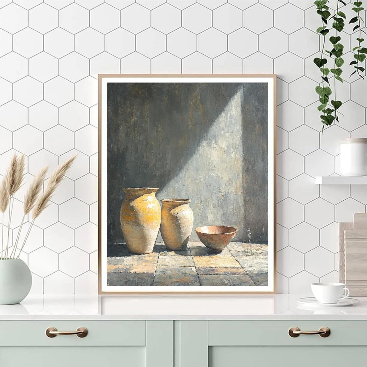 Diego Velazquez Inspired Ceramic Water Jars In Morning Haze Painting by numbers kit
