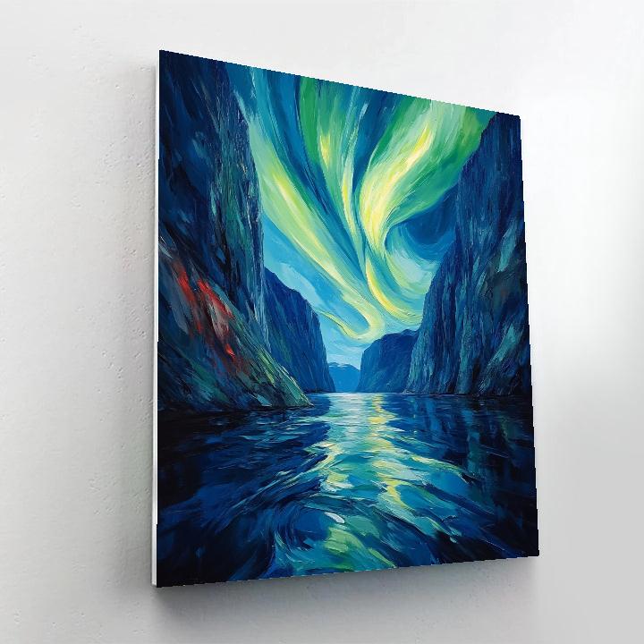 Edvard Munch Inspired Northern Lights Over Shivering Fjord Numbered painting kits