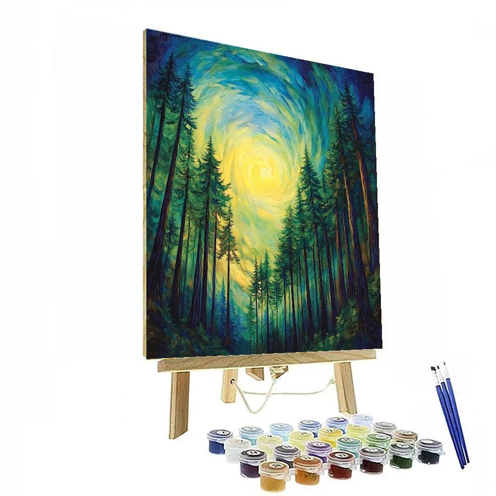 Emily Carr Inspired Stormlit Cathedral Forest Paint by numbers kits
