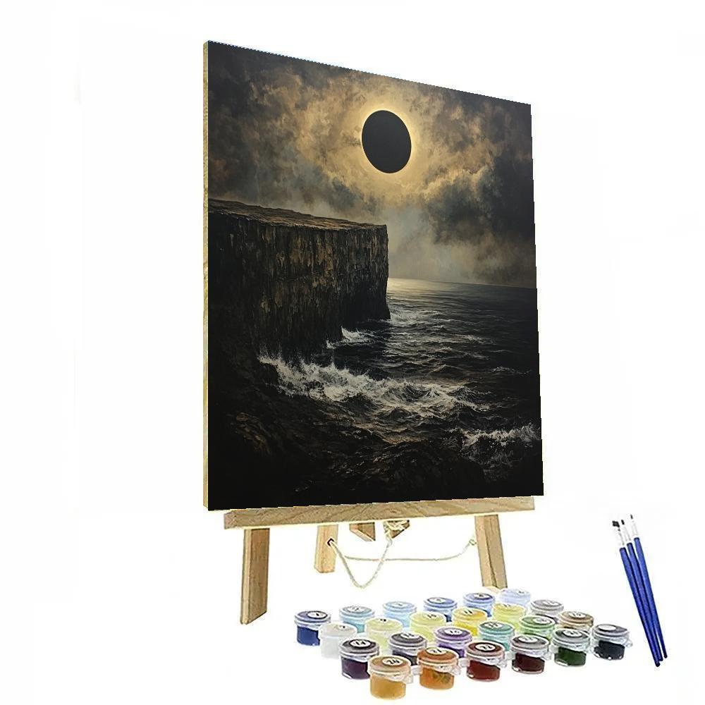 Francisco Goya Inspired Eclipse Over Crumbling Cliff Numbered painting kits