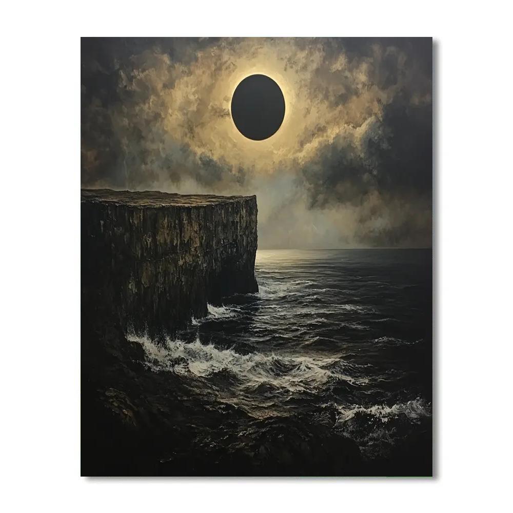 Francisco Goya Inspired Eclipse Over Crumbling Cliff Numbered painting kits