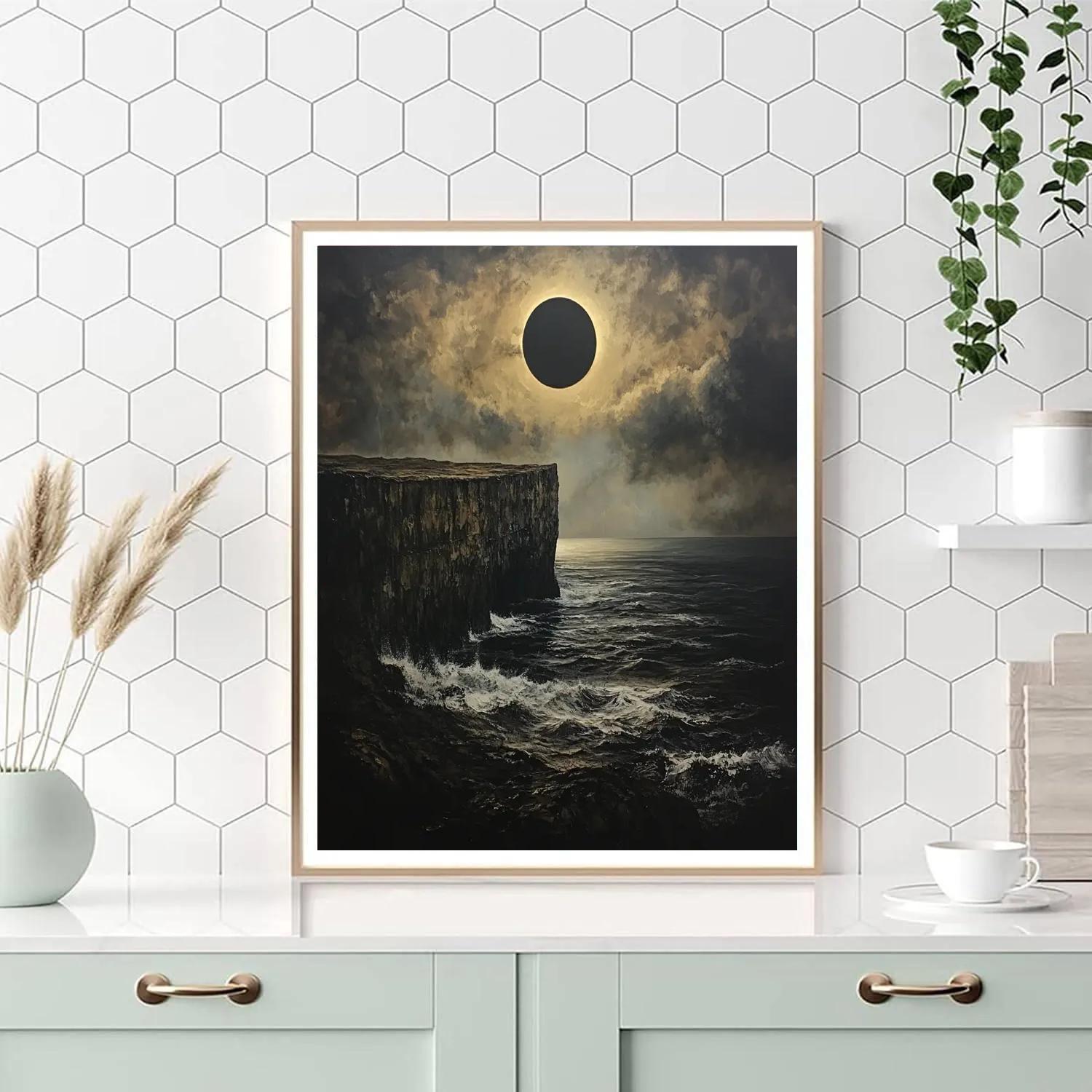Francisco Goya Inspired Eclipse Over Crumbling Cliff Numbered painting kits
