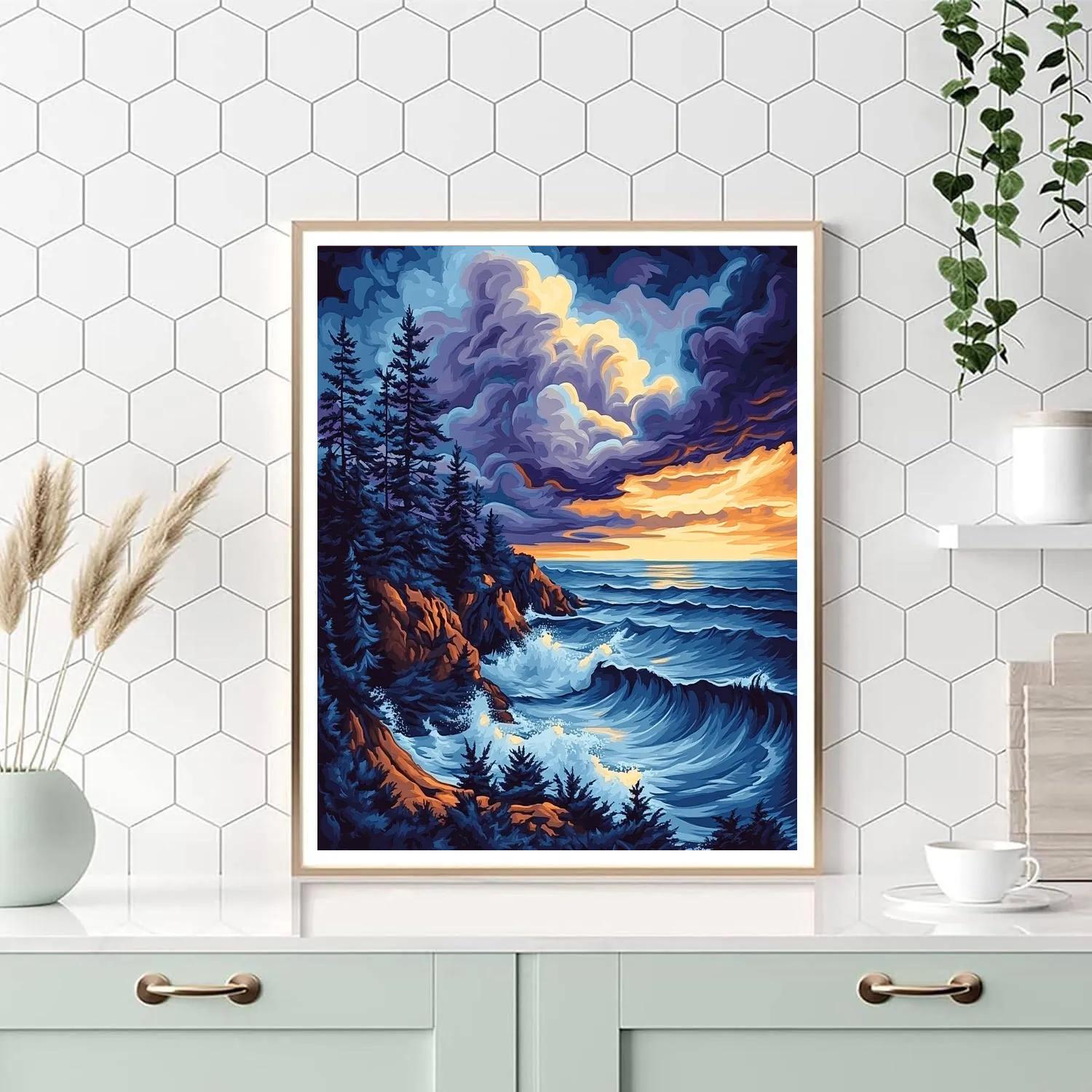 Emily Carr Inspired Thunderous Pacific Headland Numbered painting kits