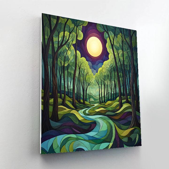 Edvard Munch Inspired Eclipse In Enchanted Forest Hollow Paint by numbers kits