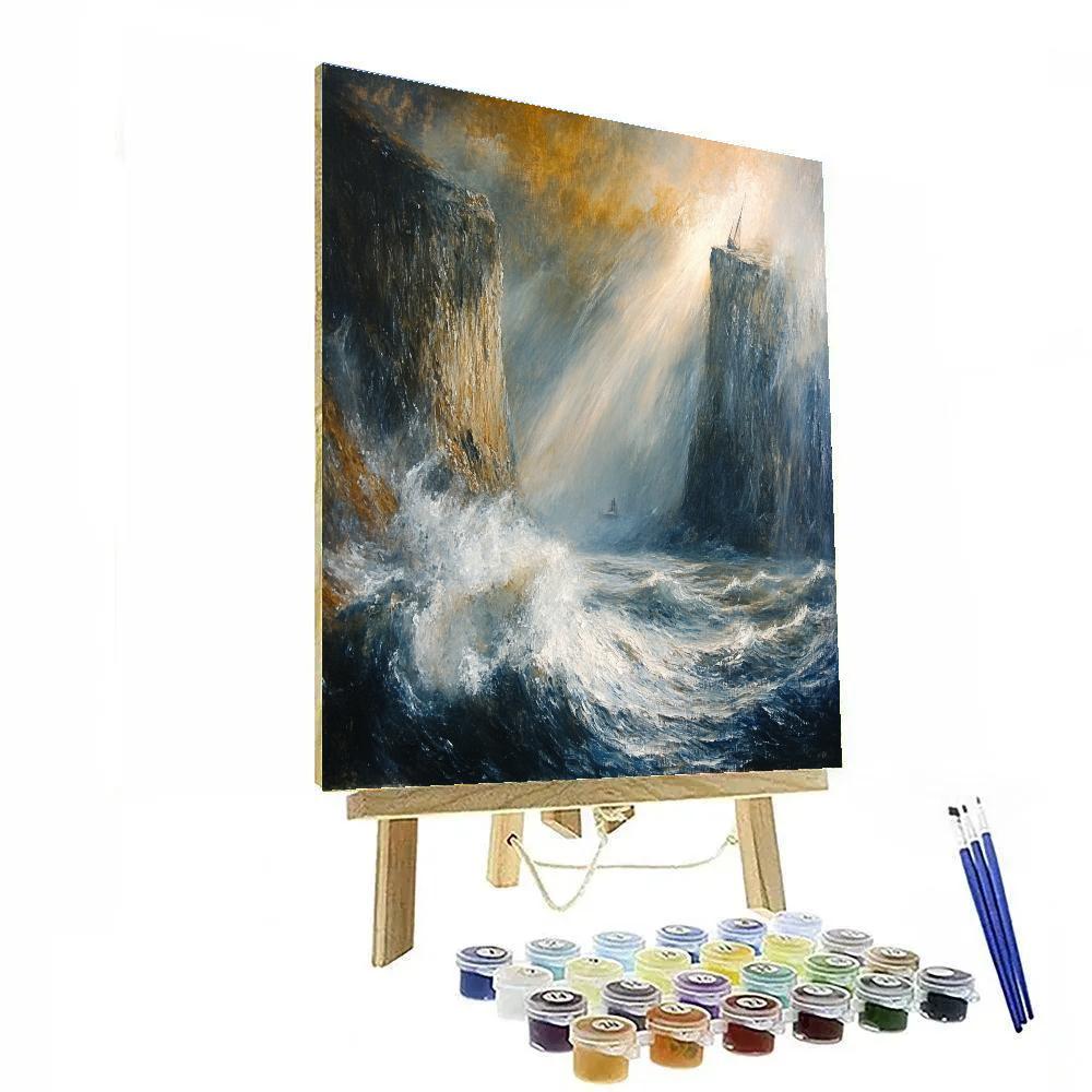 Turner Inspired Tempest Over Coastal Cliffs DIY paint by numbers