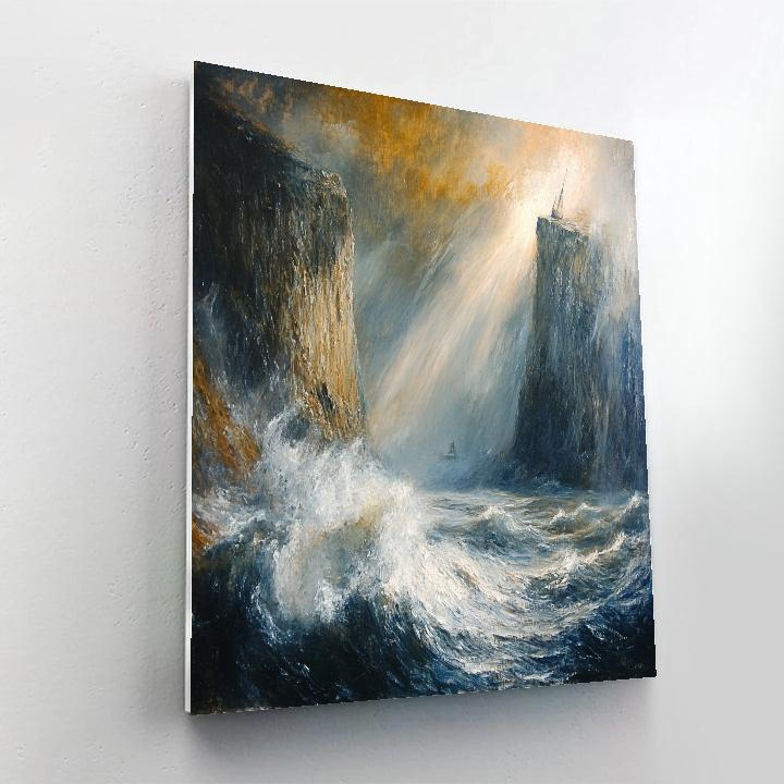 Turner Inspired Tempest Over Coastal Cliffs DIY paint by numbers