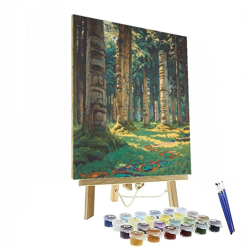 Emily Carr Inspired Forest Embrace Of Ancient Totems DIY paint by numbers