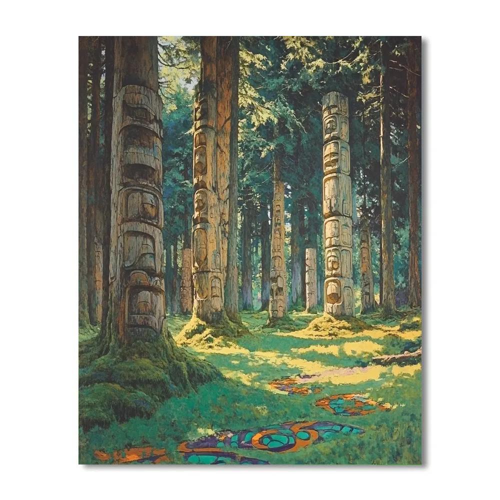 Emily Carr Inspired Forest Embrace Of Ancient Totems DIY paint by numbers