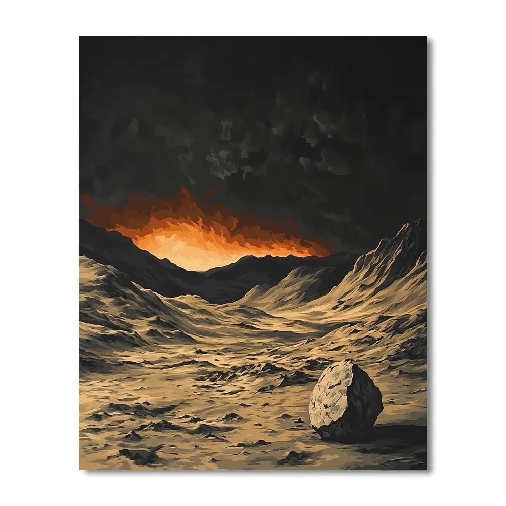 Francisco Goya Inspired Ember Horizon Beyond Barren Hills Numbered painting kits
