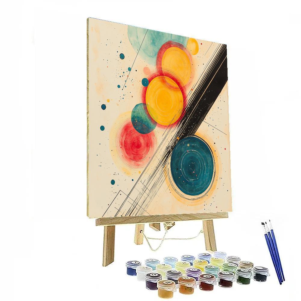 Kandinsky Inspired Abstract Planetary Orbits paint by color