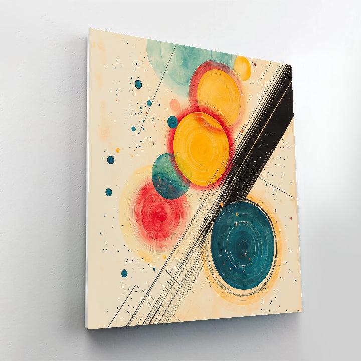 Kandinsky Inspired Abstract Planetary Orbits paint by color