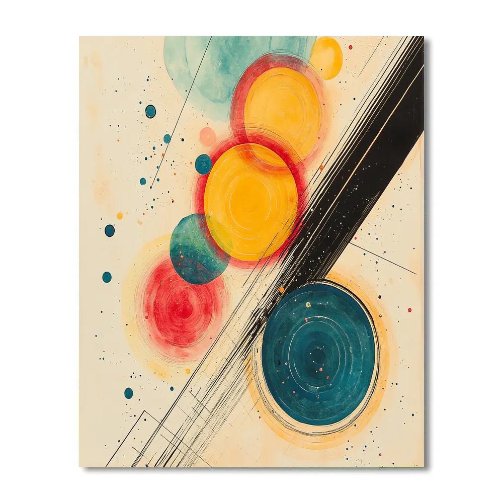 Kandinsky Inspired Abstract Planetary Orbits paint by color