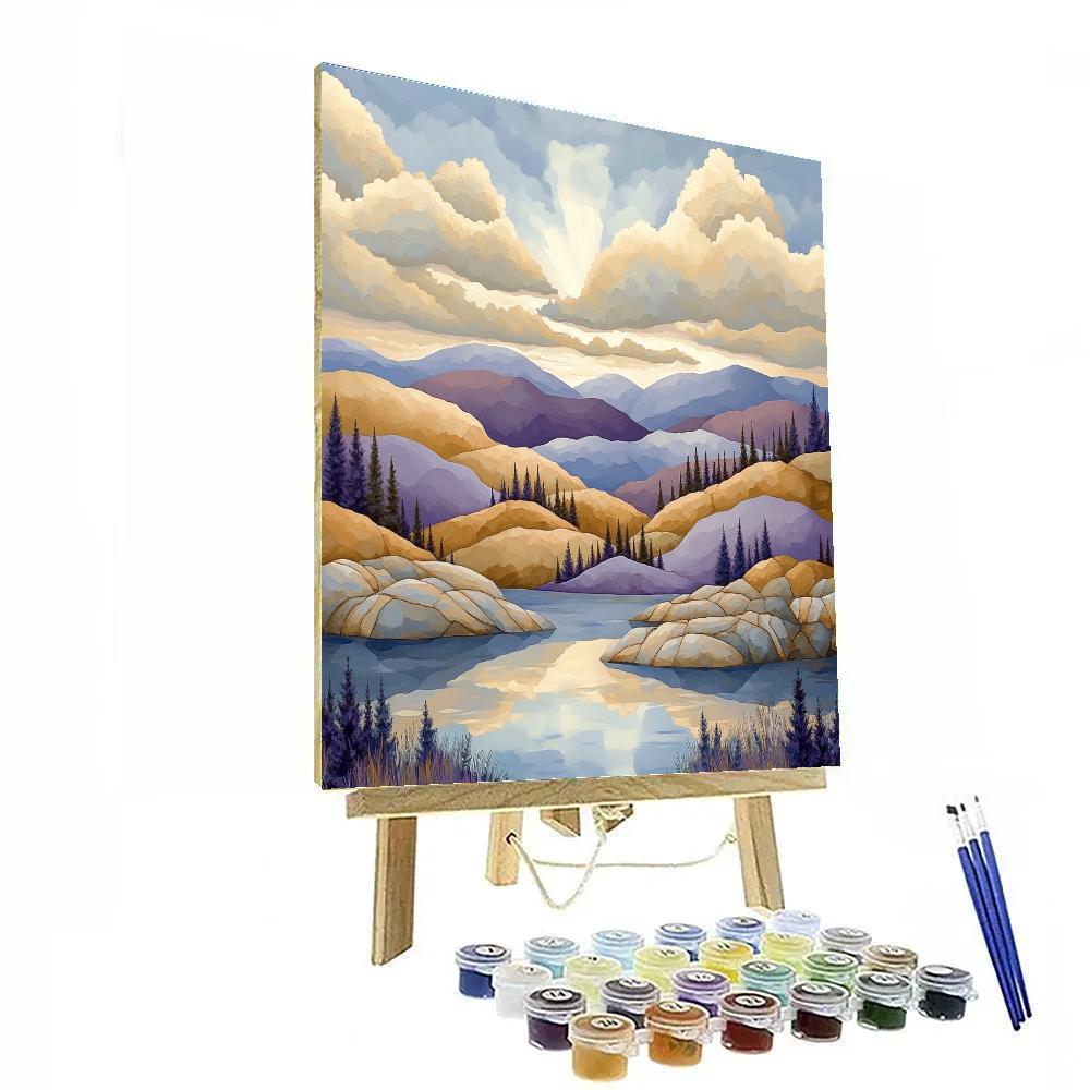 Franklin Carmichael Inspired Amethyst Hills After Rain paint by color