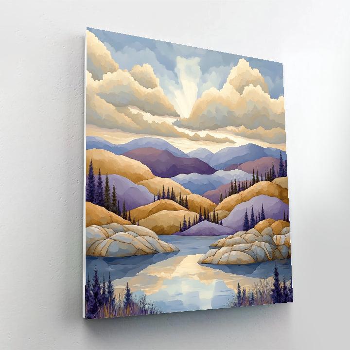 Franklin Carmichael Inspired Amethyst Hills After Rain paint by color