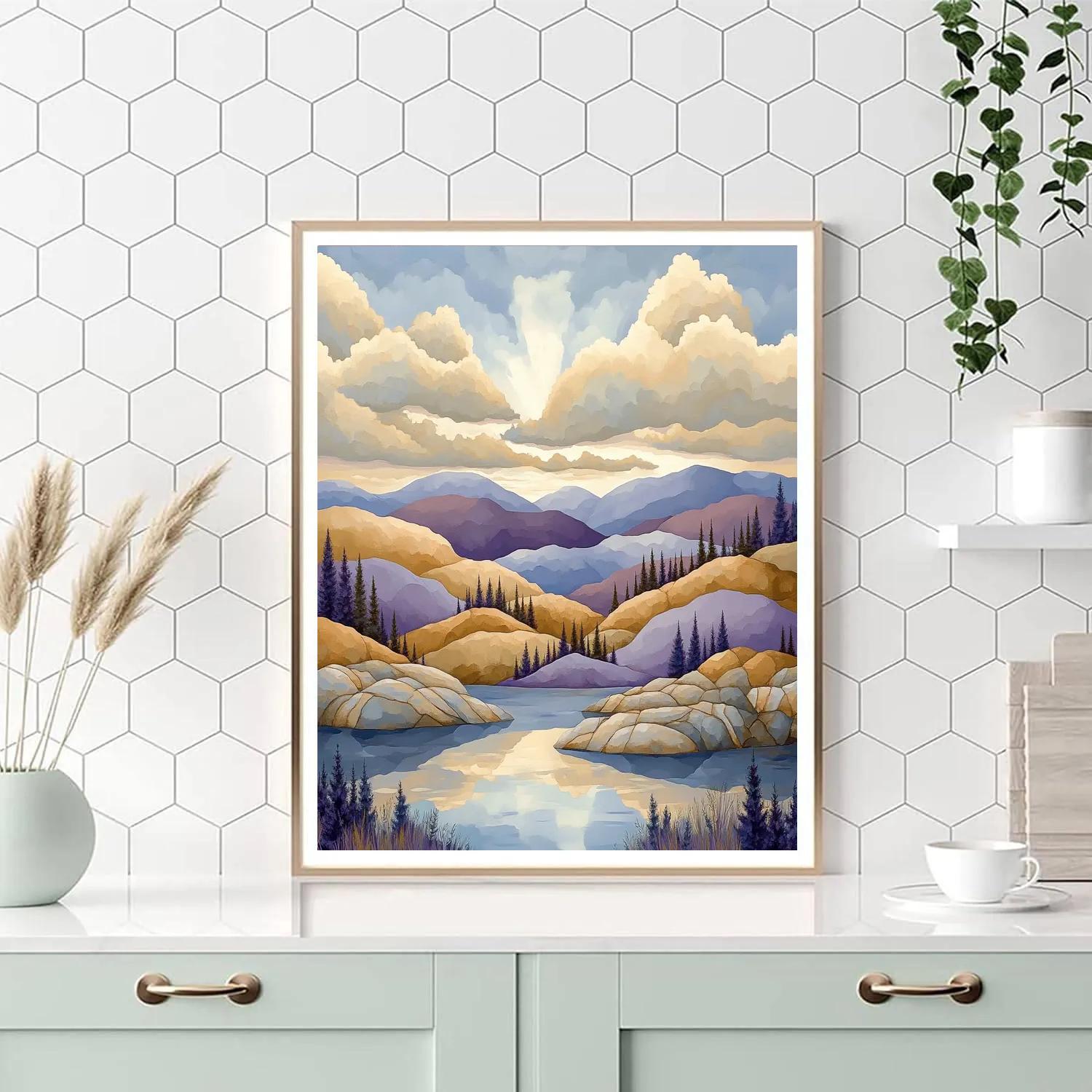 Franklin Carmichael Inspired Amethyst Hills After Rain paint by color