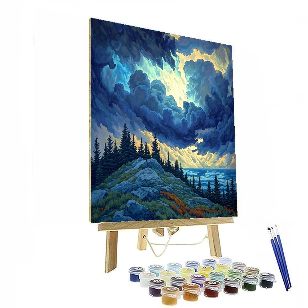Frederick Varley Inspired Storm Light Over Pine Ridge Numbered painting kits