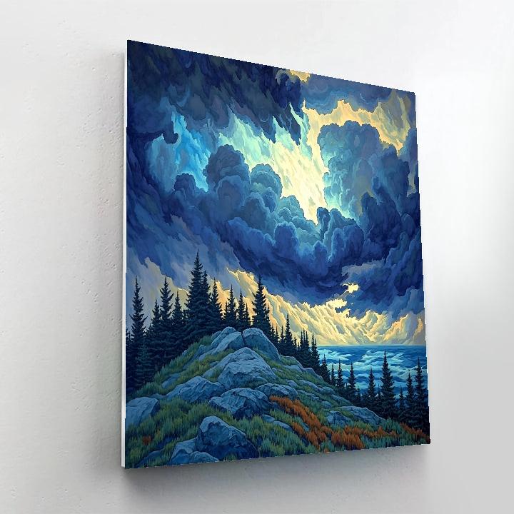Frederick Varley Inspired Storm Light Over Pine Ridge Numbered painting kits