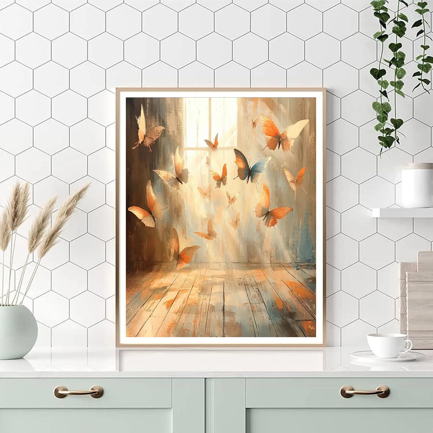 Degas Inspired Ballet Of Butterflies Number painting