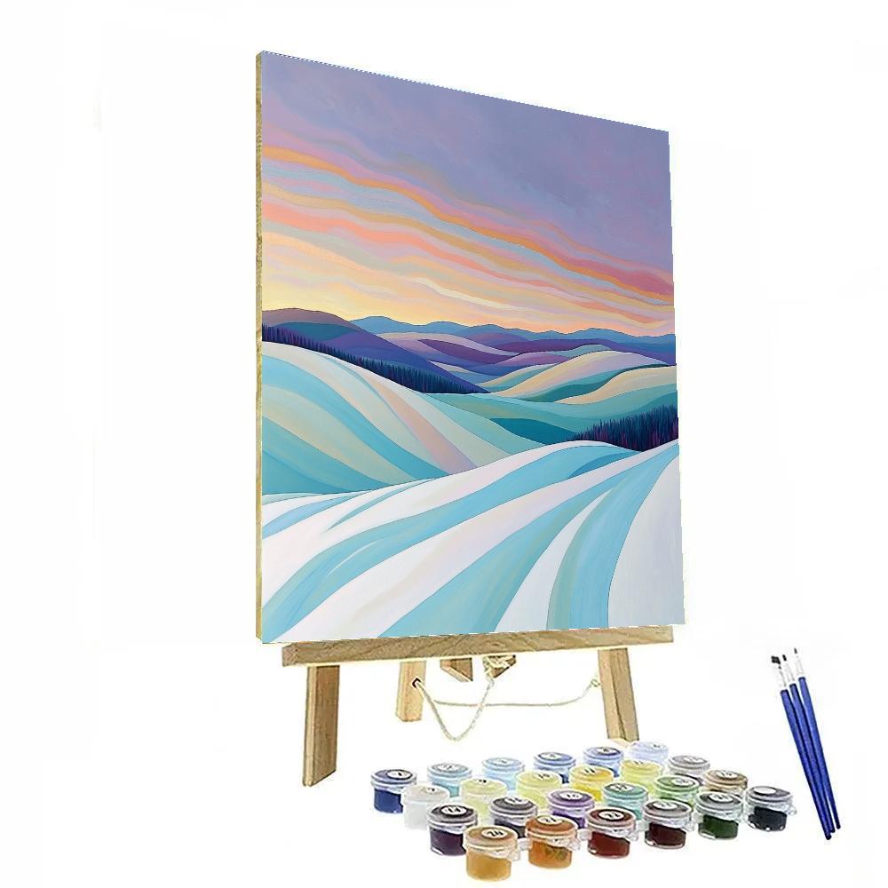 Frederick Varley Inspired Winter Ridge Under Rose Sky Paint by numbers art