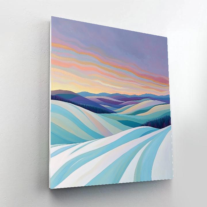 Frederick Varley Inspired Winter Ridge Under Rose Sky Paint by numbers art
