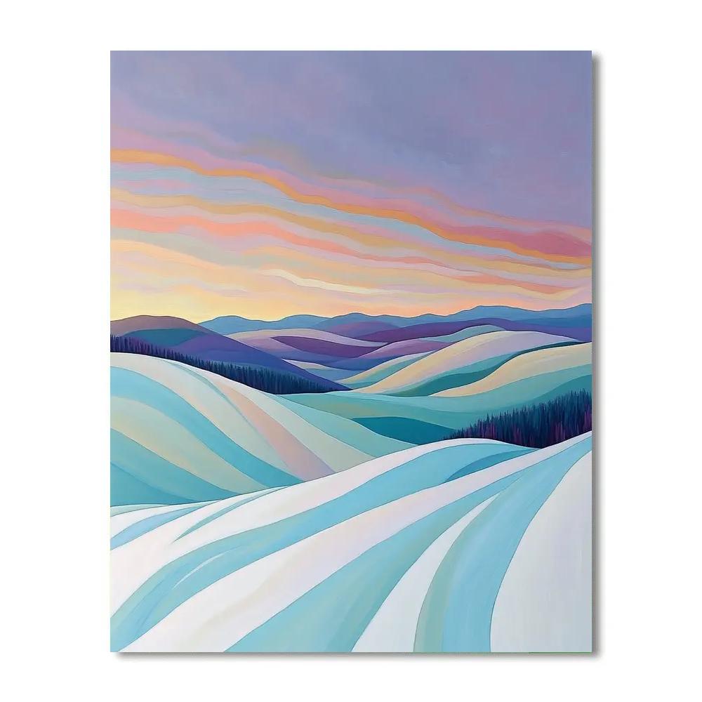 Frederick Varley Inspired Winter Ridge Under Rose Sky Paint by numbers art