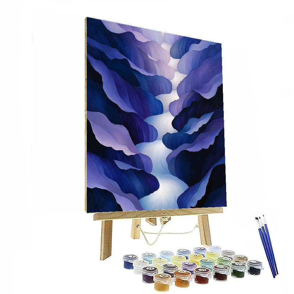 Georgia Okeeffe Inspired Violet Canyon Of Layered Petals Paint by numbers kits