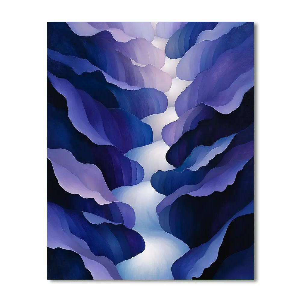 Georgia Okeeffe Inspired Violet Canyon Of Layered Petals Paint by numbers kits